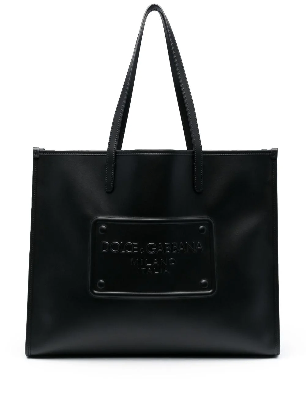 logo-embossed leather tote bag - 1