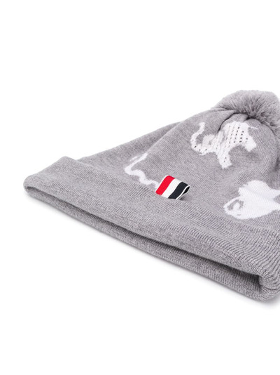 Thom Browne animal intarsia merino wool hat outlook