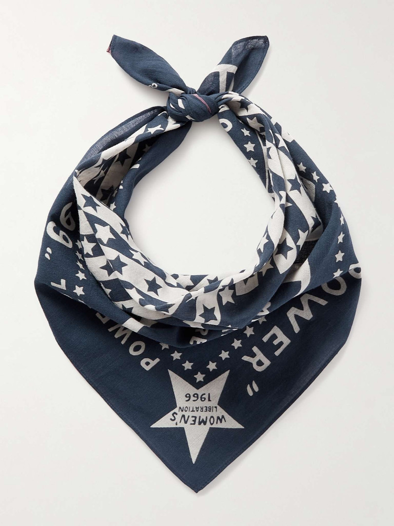 Fastcolor Printed Selvedge Cotton-Voile Bandana 3