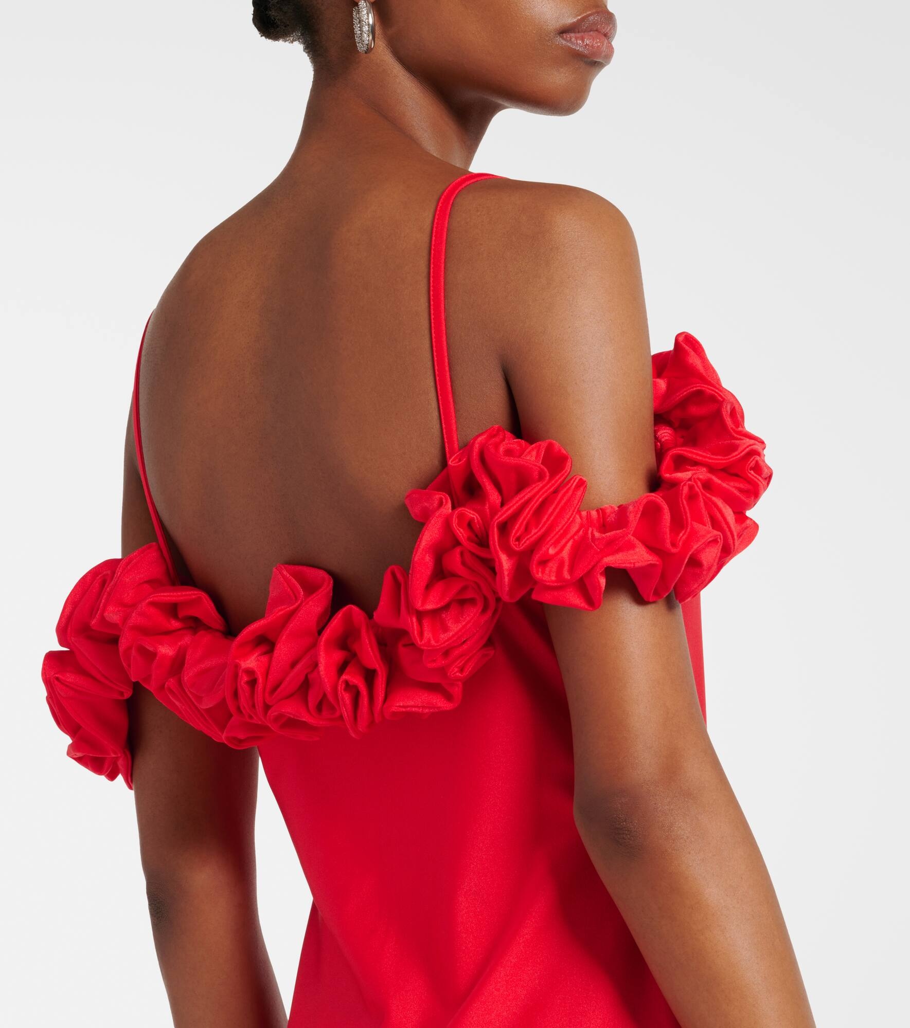 Floral-appliqué jersey gown - 6