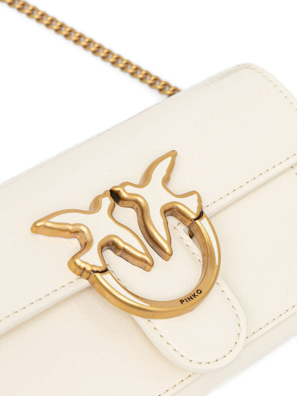 love-bird embellishment chain-strap satchel - 5