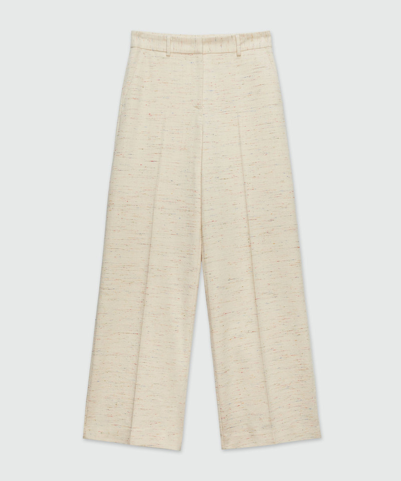 Palazzo trousers in fancy gabardine - 1