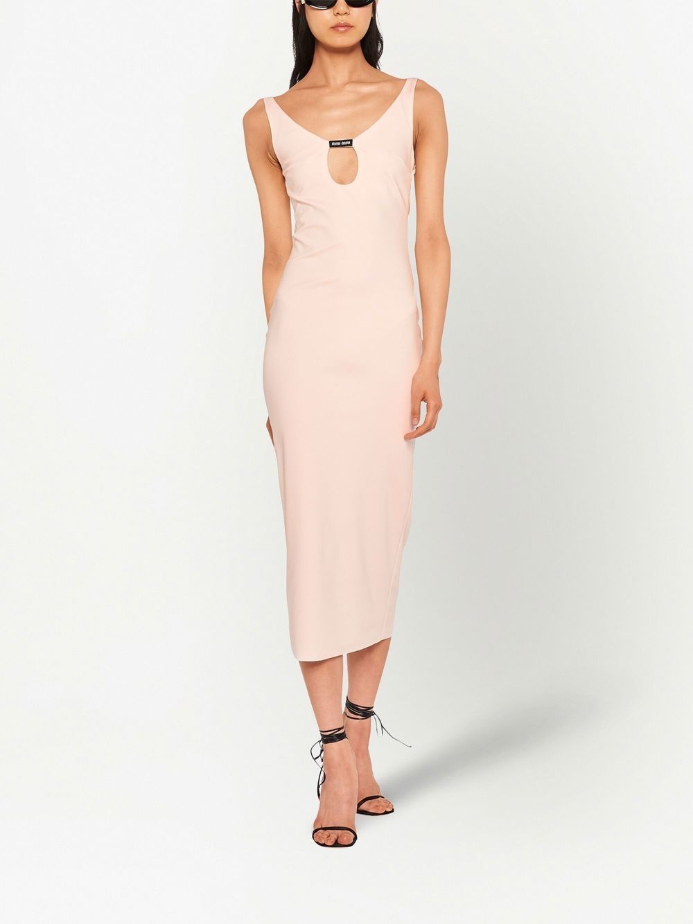 stretch-jersey keyhole-neck dress - 2
