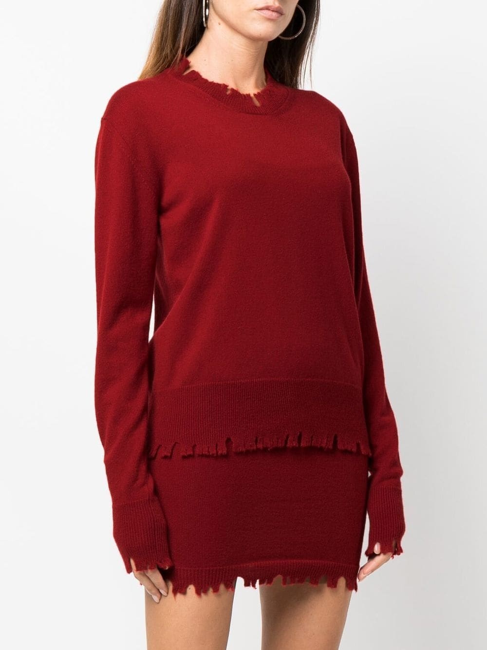 distressed-edge knit jumper - 3