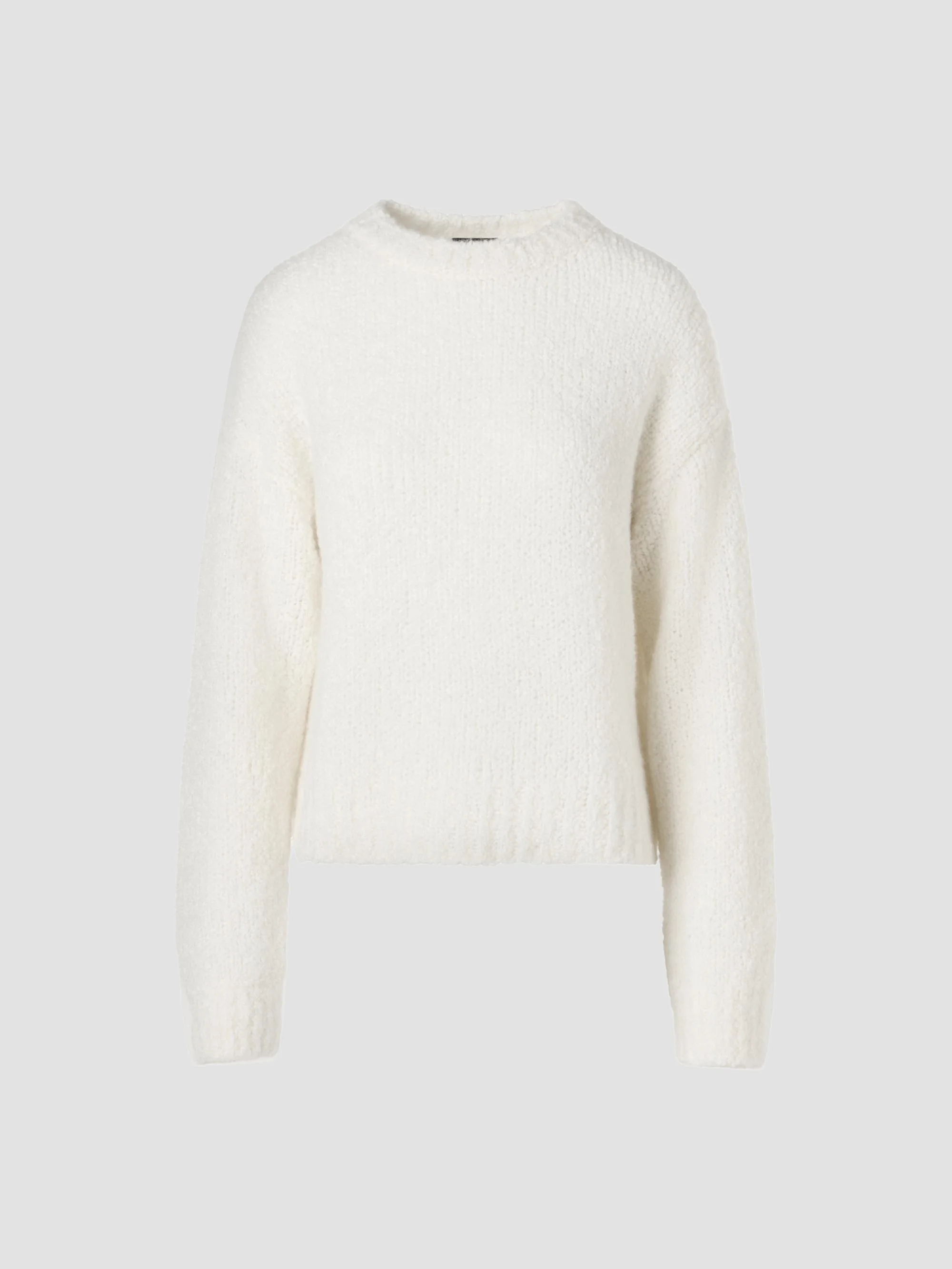 Women's Cashmere-Silk Bouclé-Knit Crewneck Sweater - Ecru - 1
