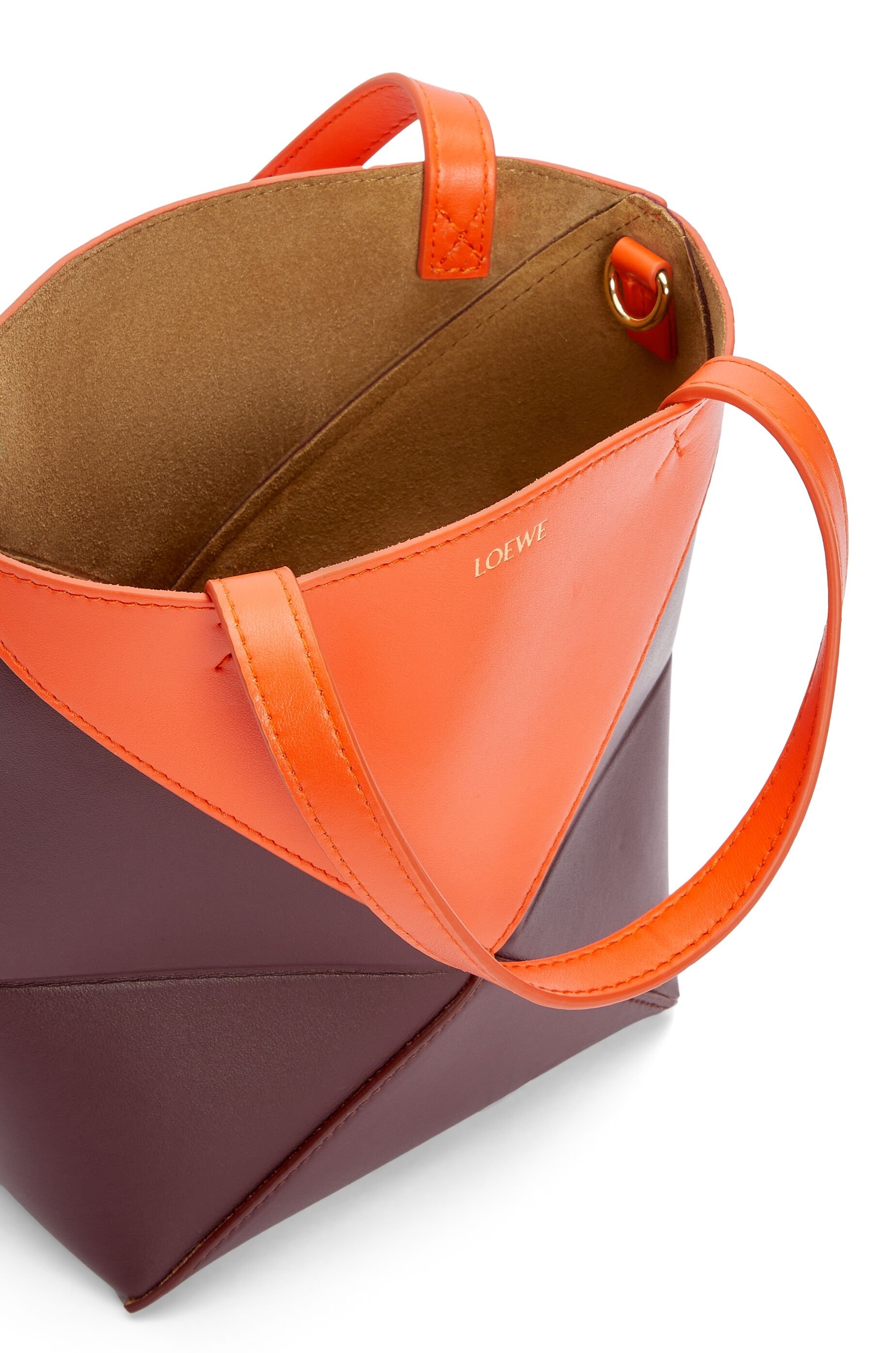 Mini Puzzle Fold Tote in shiny calfskin 8