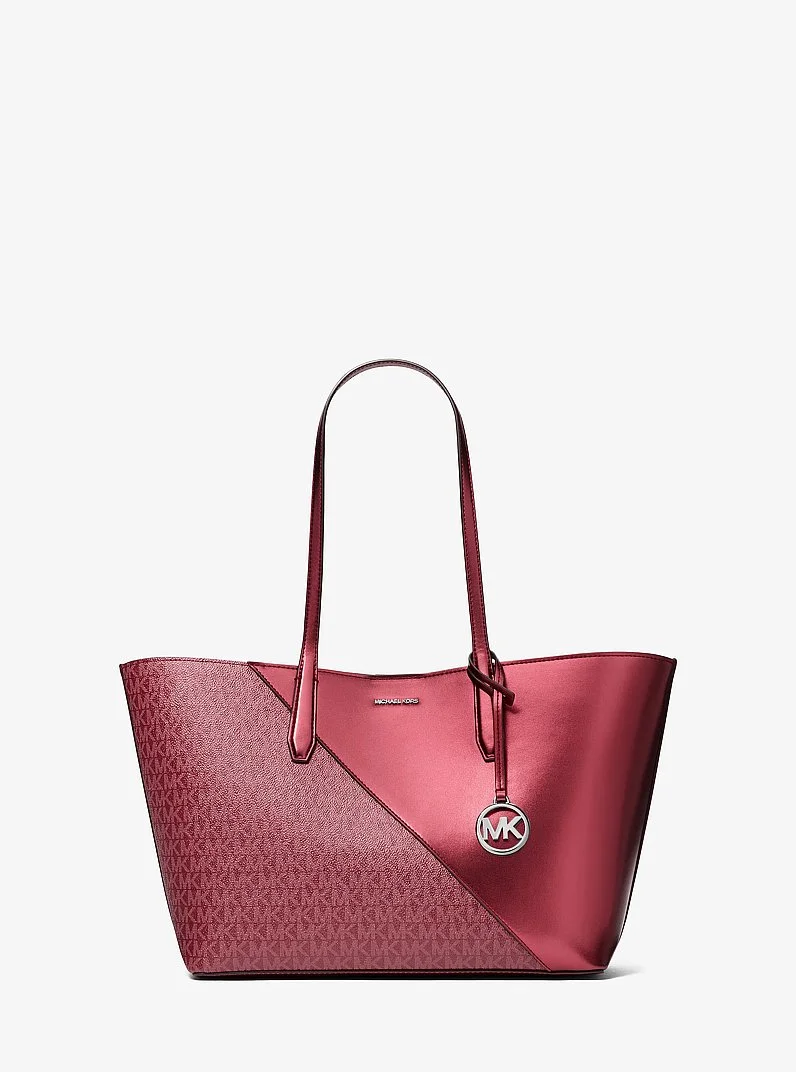 Avalon Medium Metallic and Signature Logo Tote Bag - 1