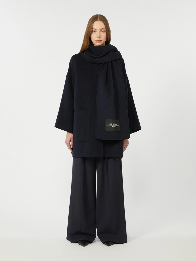 FULCRO Wool-blend coat with scarf - NAVY 3