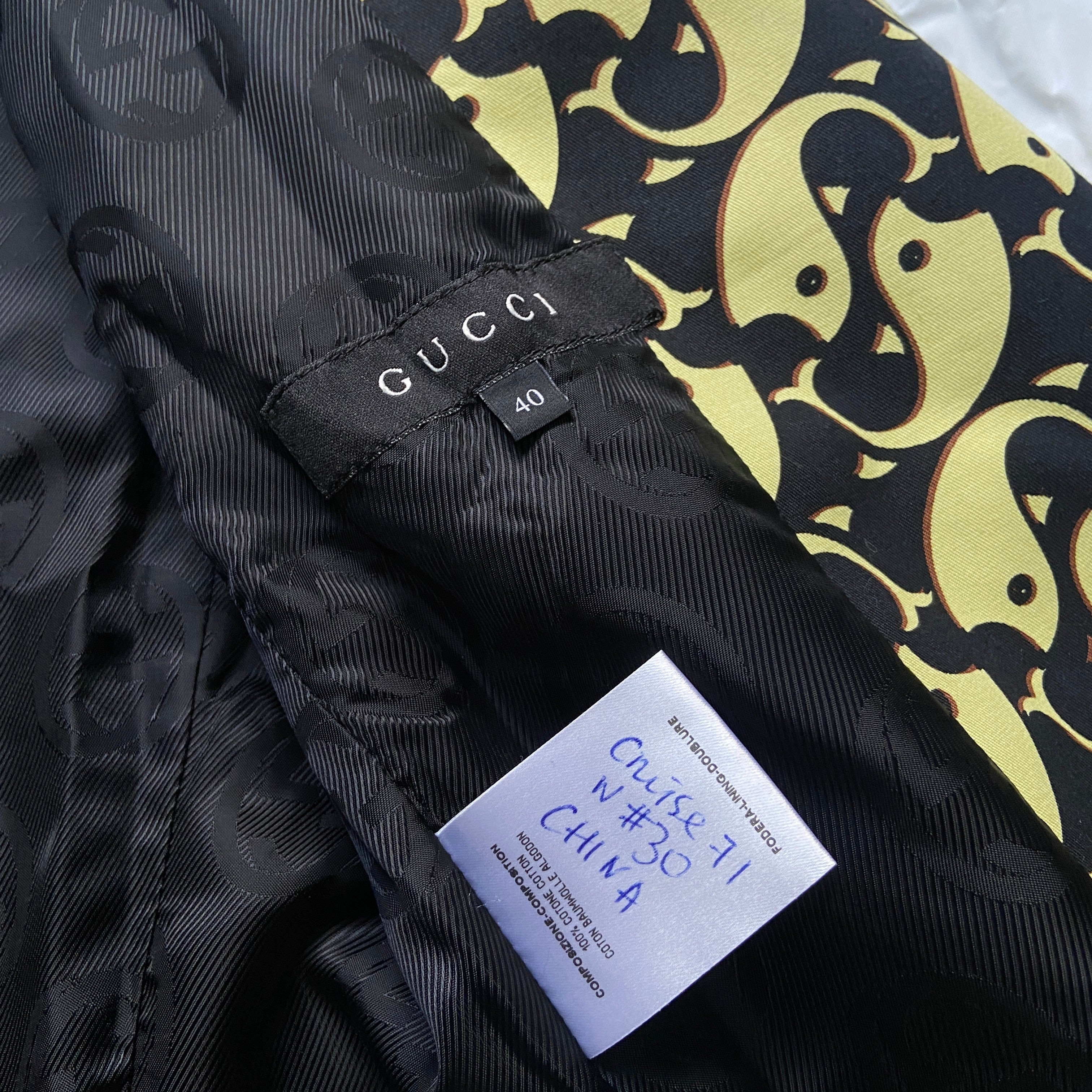 Gucci 2006 fish monogram cropped double-breasted military coat jacket 40 - 16