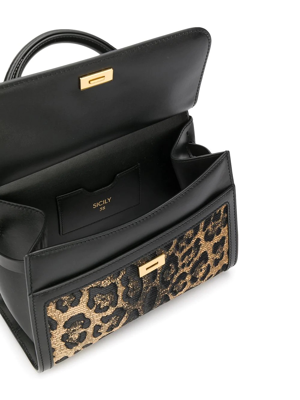 leopard Sicily top-handle bag - 5