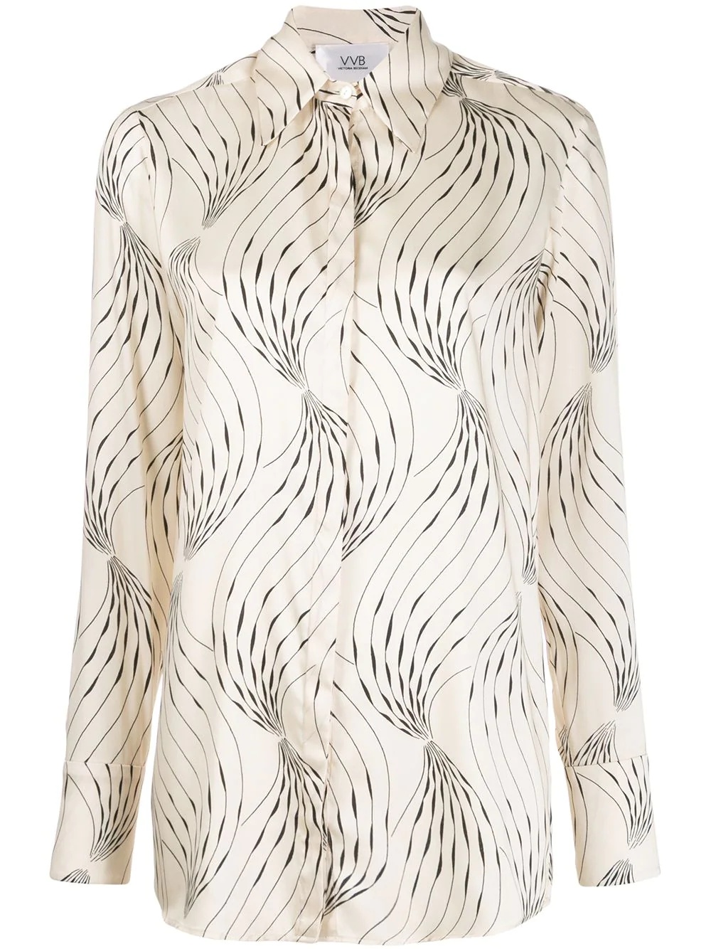 long sleeve abstract print shirt - 1