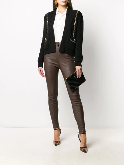 Balmain concealed chain-trimmed cardigan outlook