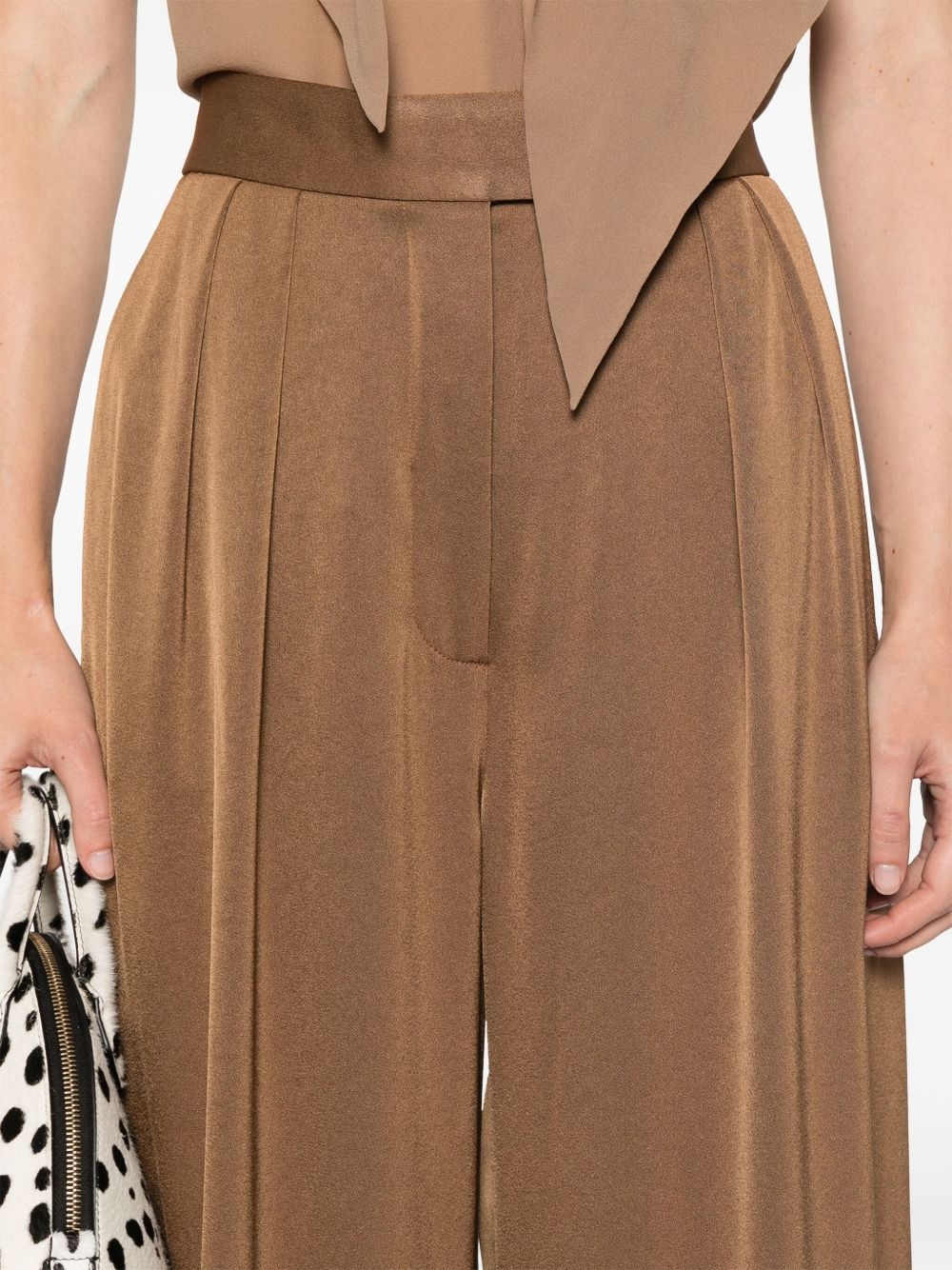 double-pleat satin trousers - 5