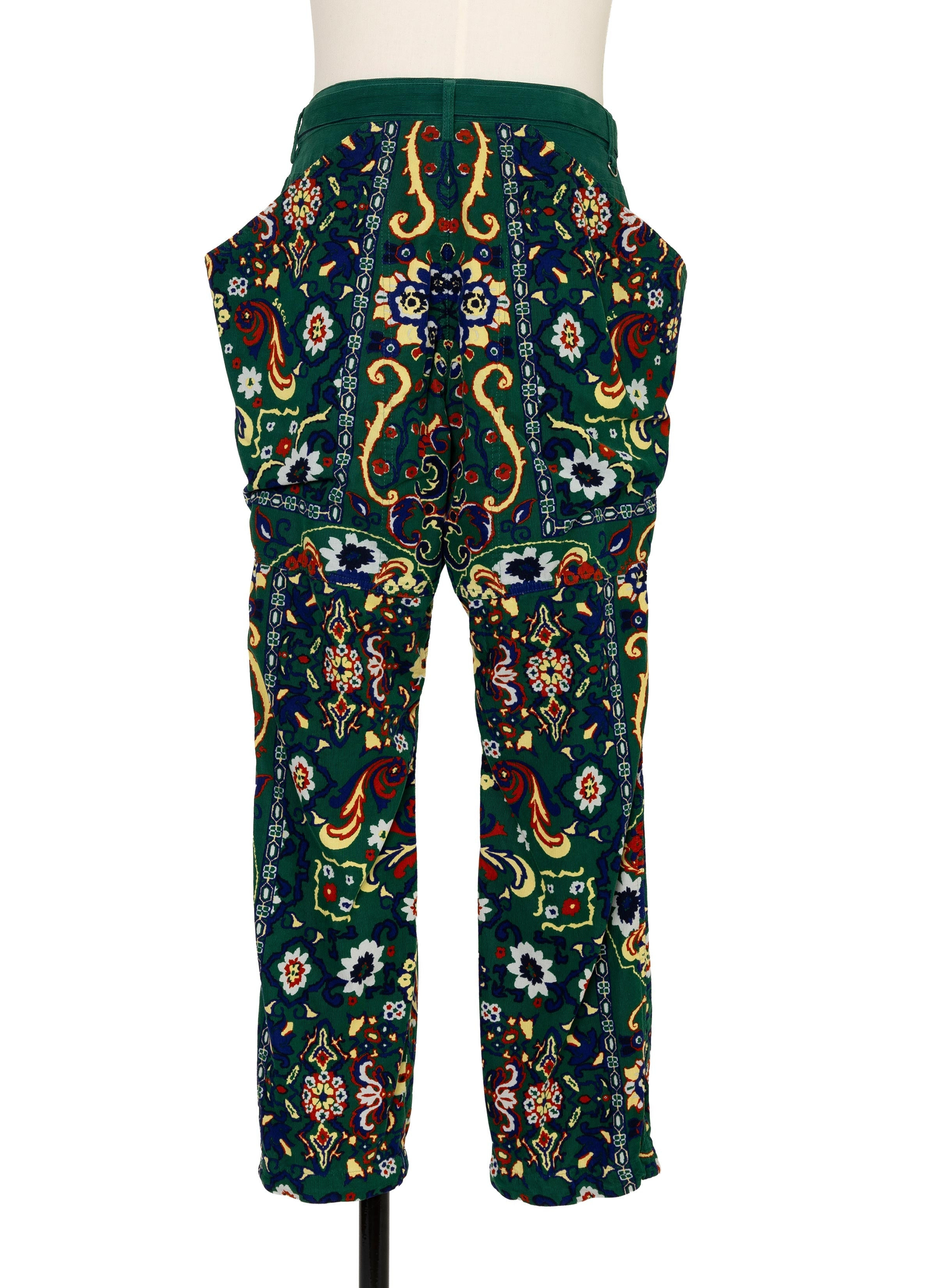 Floral Print Corduroy Pants - 4