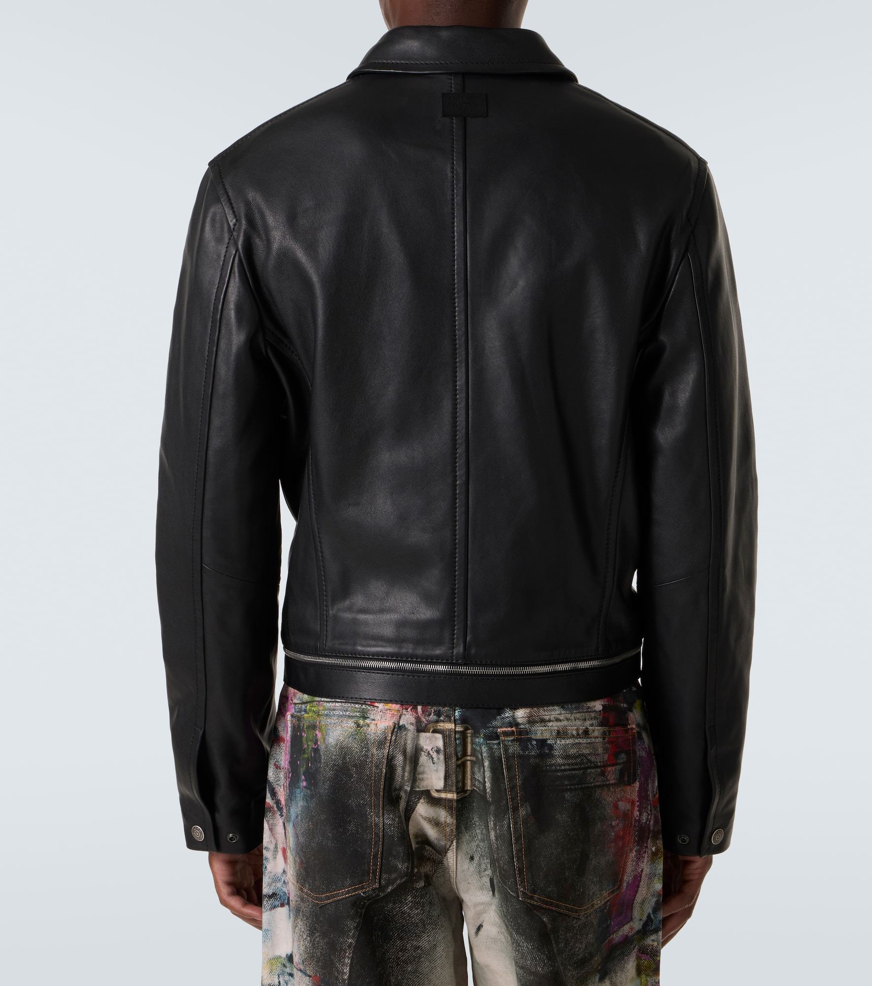 Leather biker jacket - 4