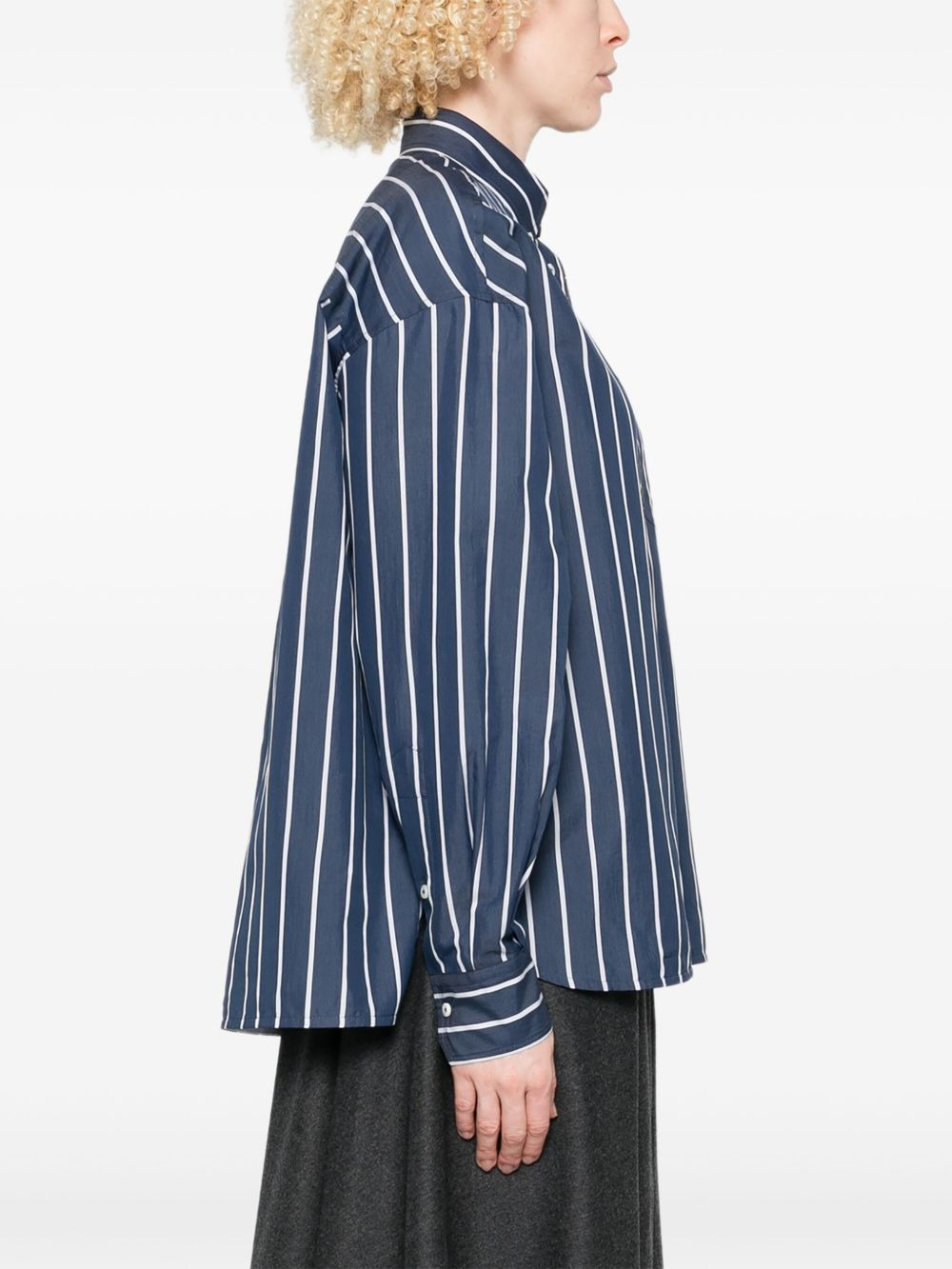 Brunello Cucinelli Women Striped Cotton Shirt - 5