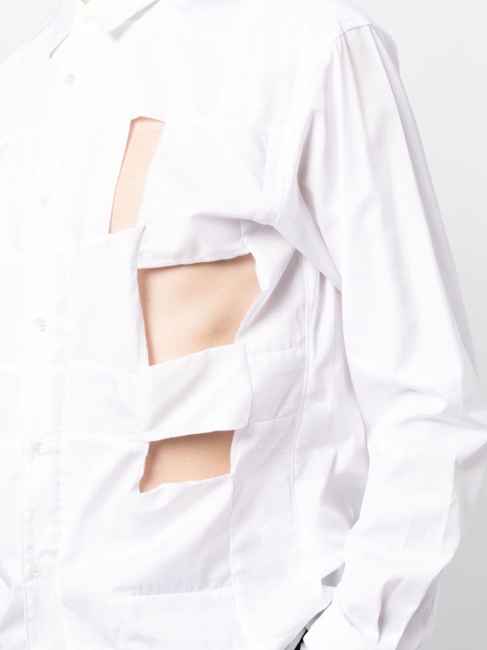 panelled cut-out cotton shirt - 5