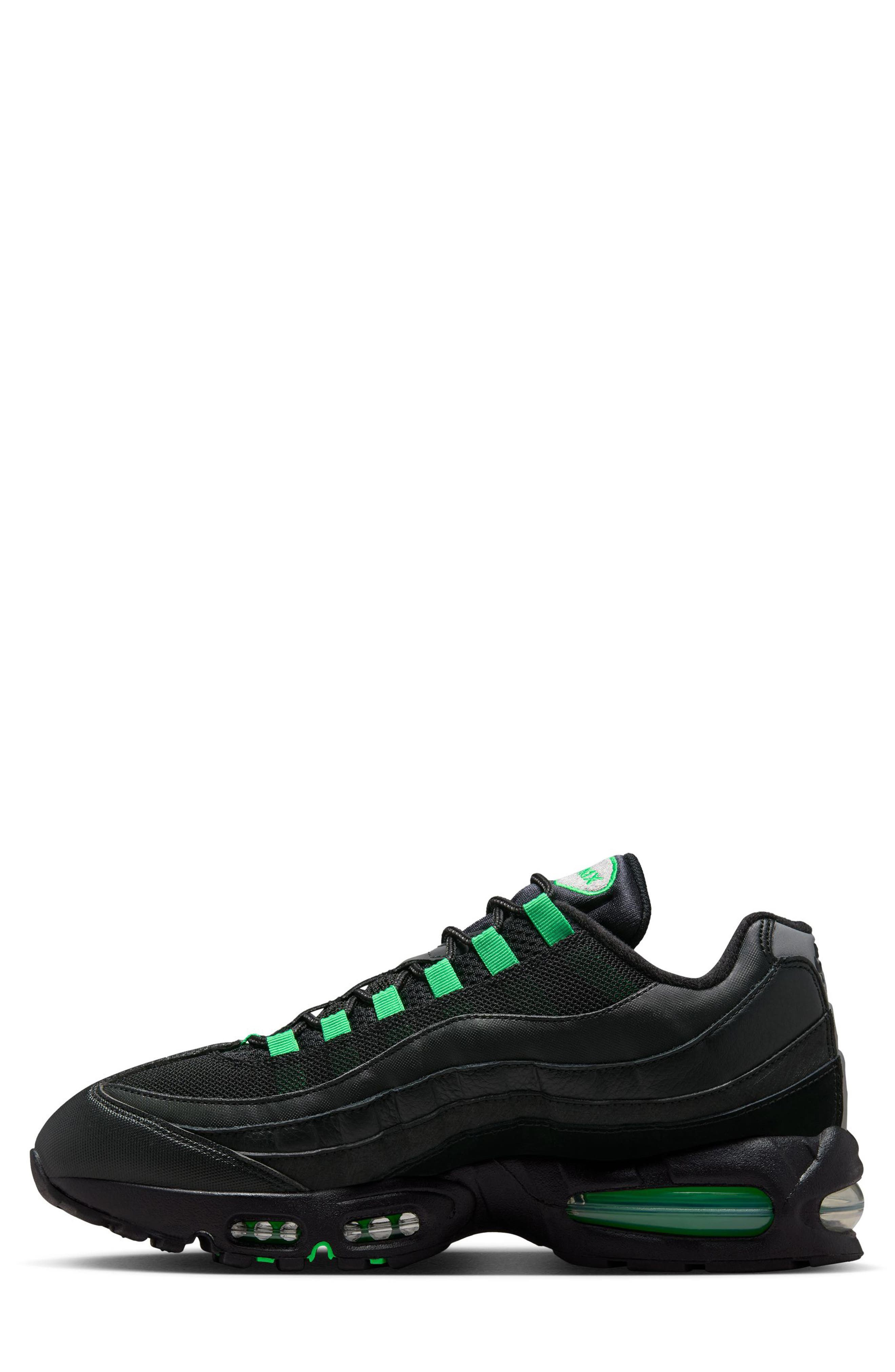 Nike Air Max 95 Sneaker in Black/Green Shock/Pearl Grey at Nordstrom - 6