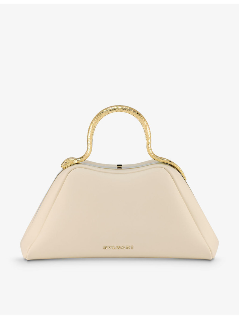 Serpentine leather top-handle bag 1