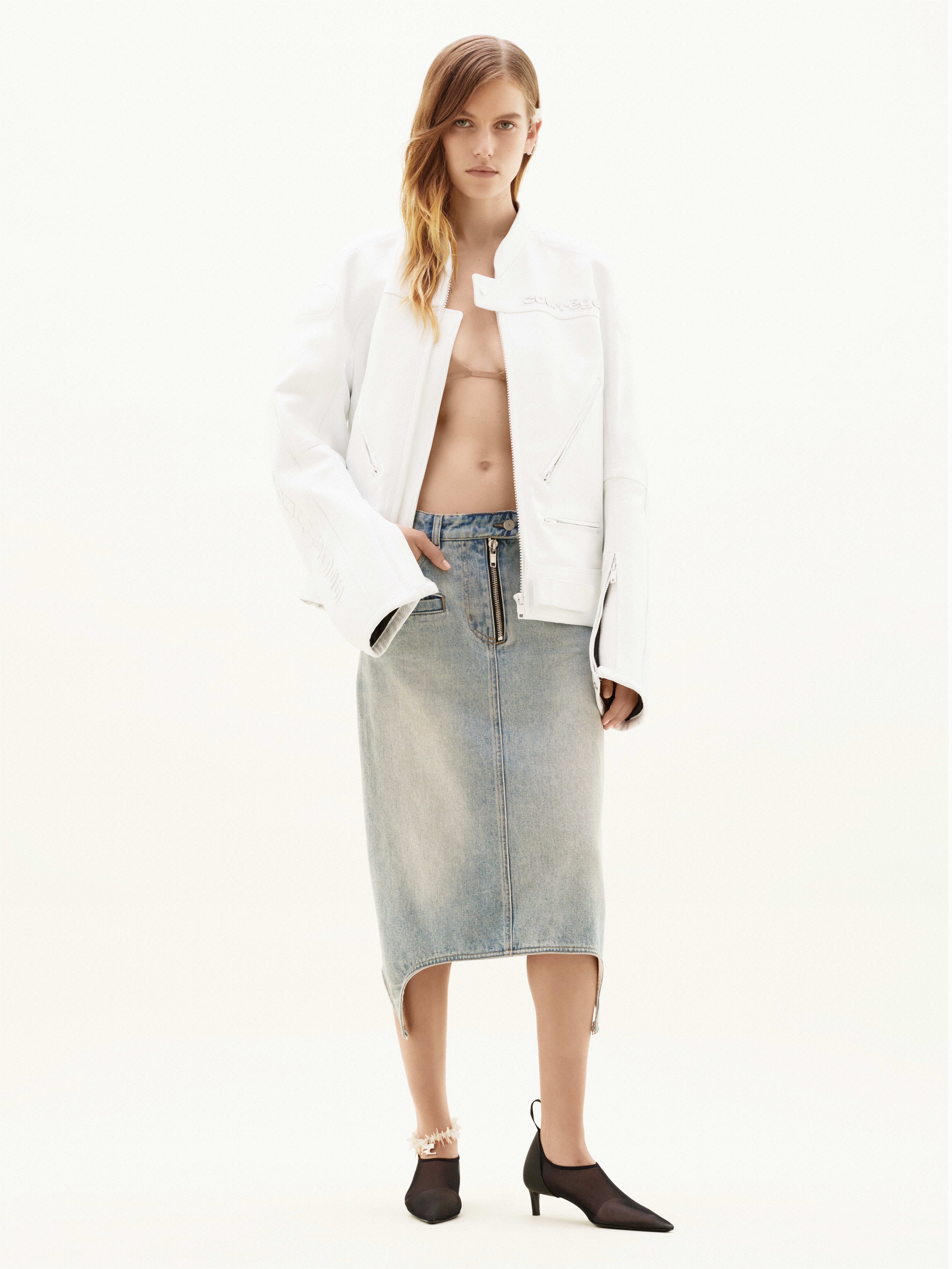 BLOUSON RACER WHITE LEATHER - 4