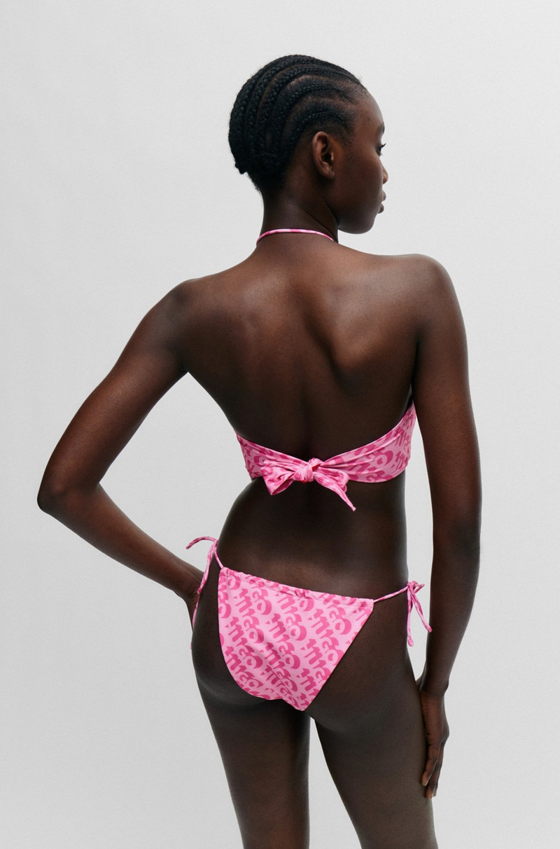 HUGO TIE-SIDE BIKINI BOTTOMS WITH REPEAT LOGO PRINT outlook