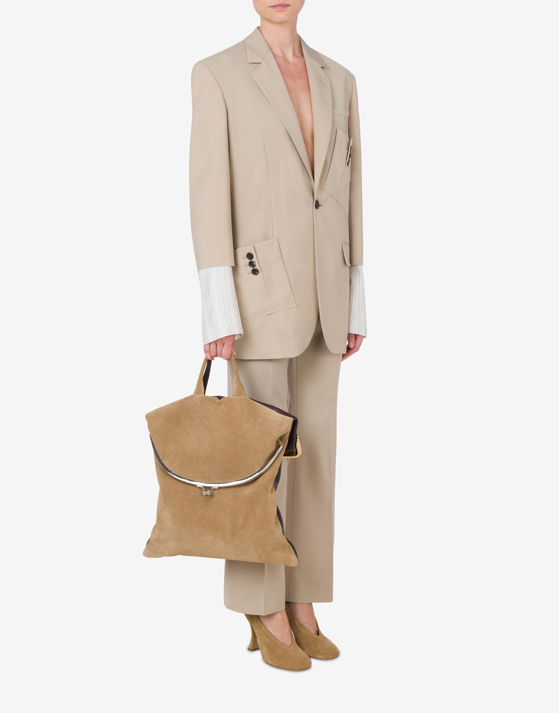 SUEDE AND LEATHER DOUBLE BAG - 4
