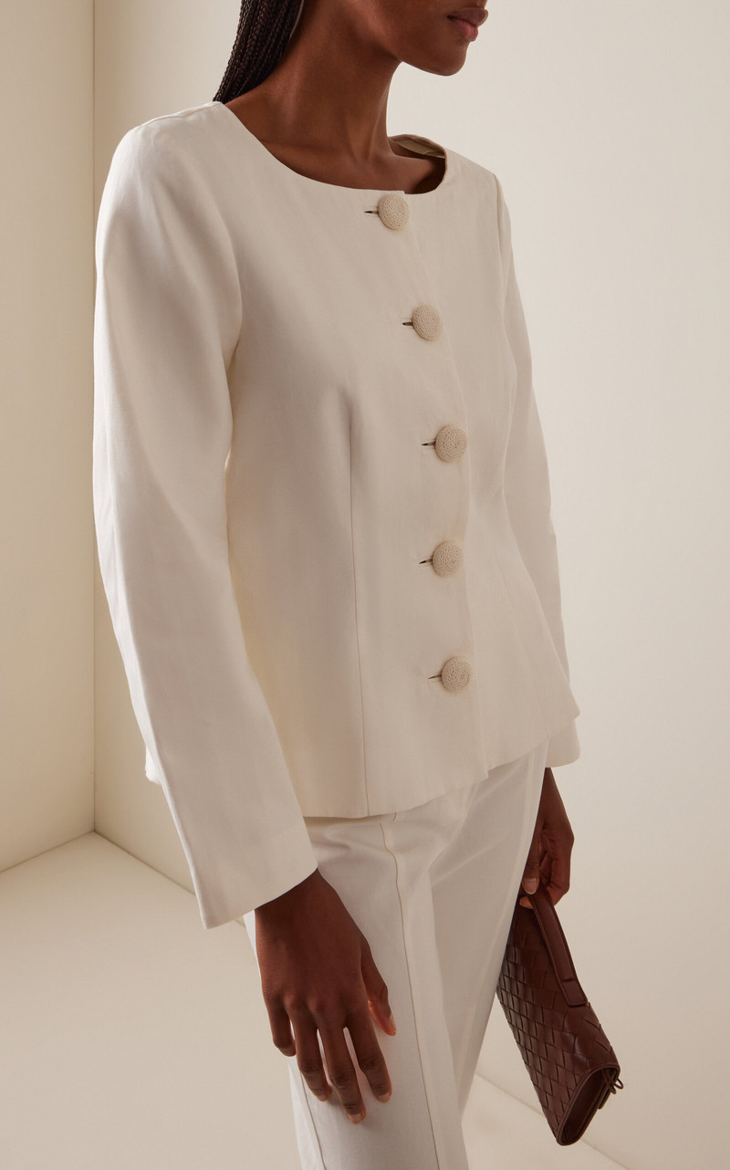 POSSE Exclusive Heidi Cotton-Linen Jacket ivory outlook