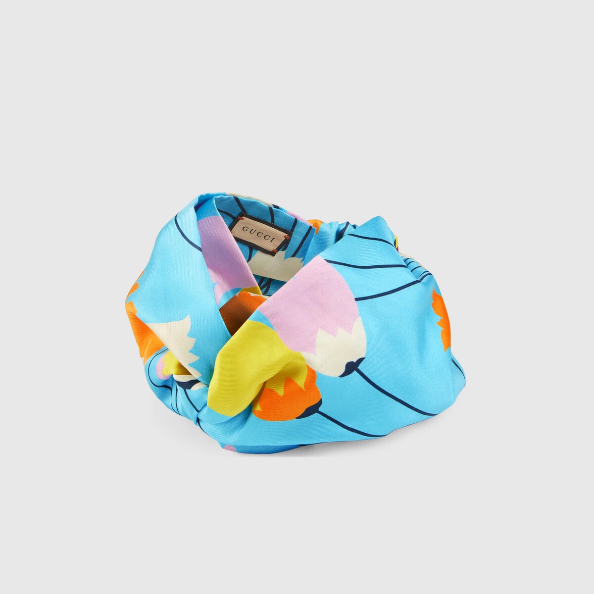 Tulip print silk headband - 2