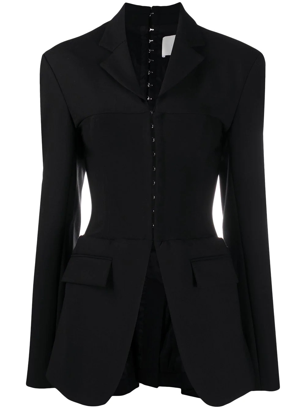 cinched-waist structured blazer  - 1