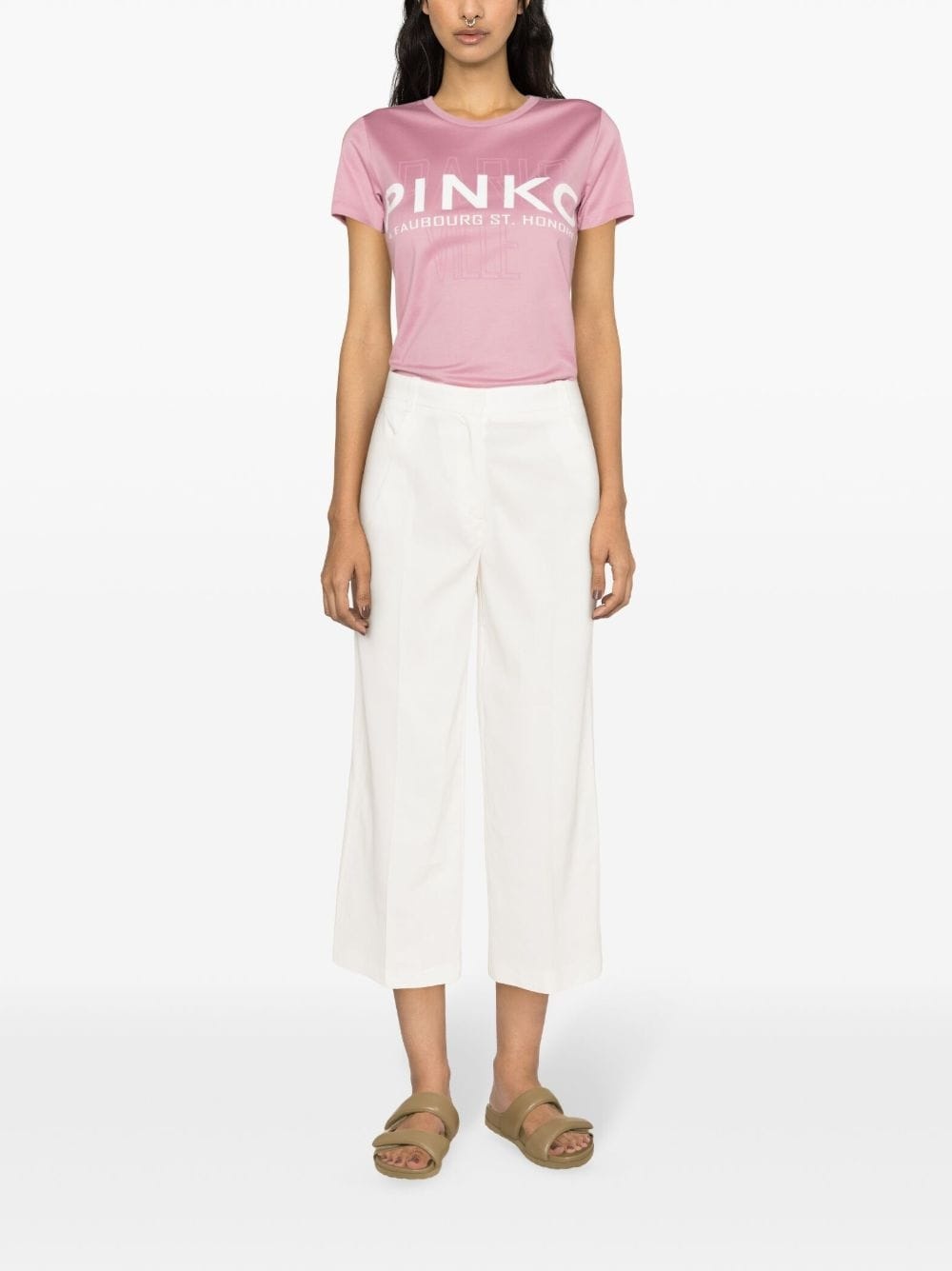 Protesilao linen blend cropped trousers - 2