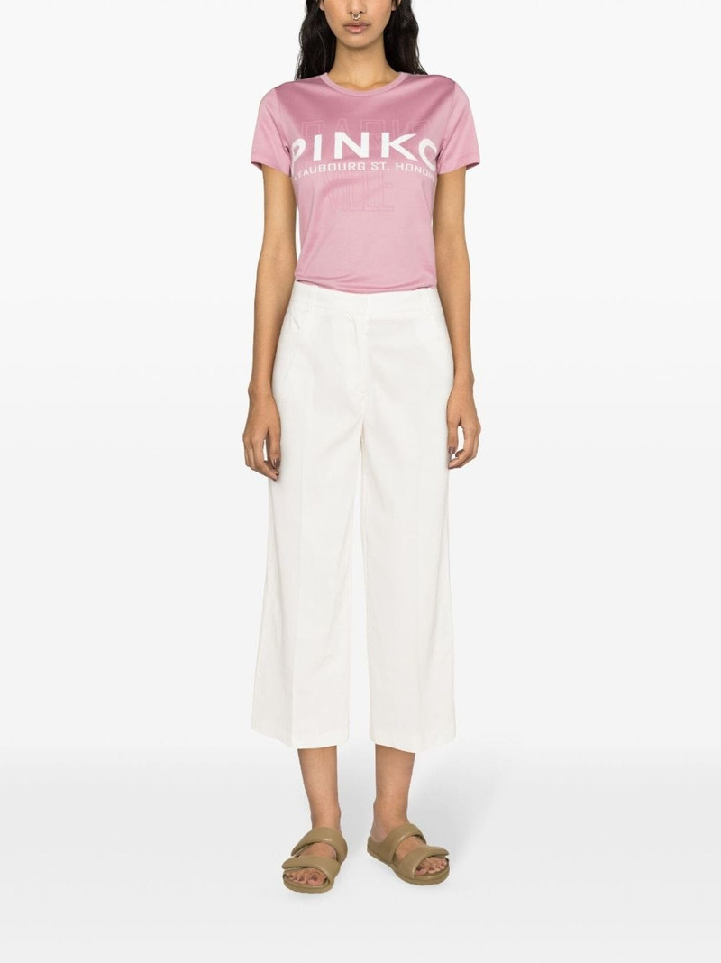 PINKO Protesilao linen blend cropped trousers outlook