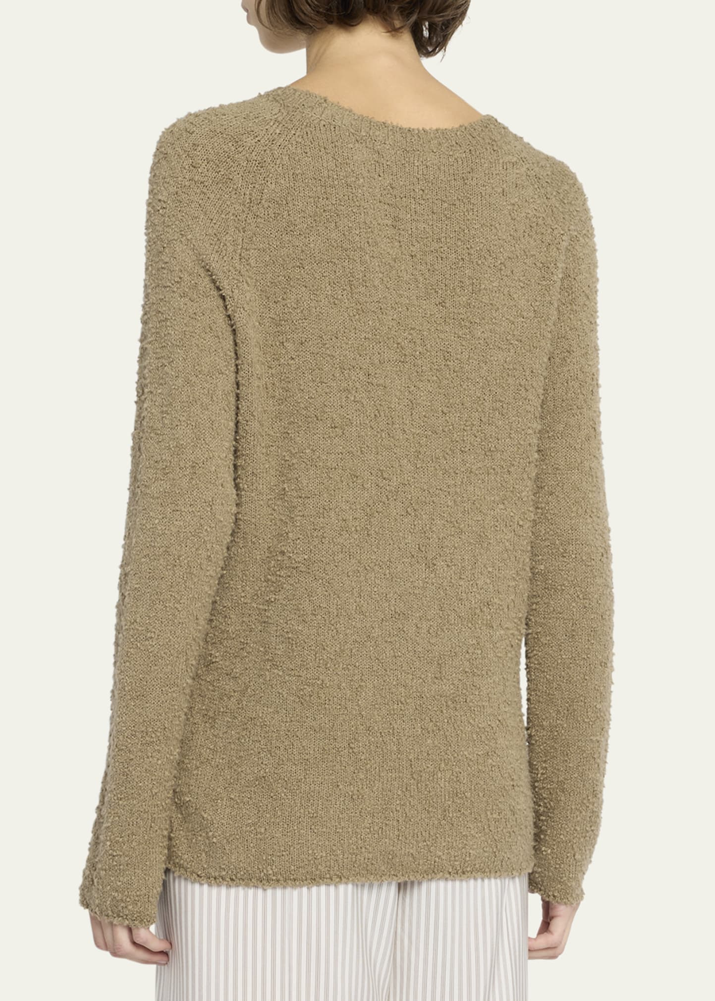 Kathy Raglan-Sleeve Boucle Knit Sweater - 3