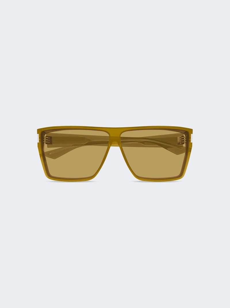 Vitti Flat Top Sunglasses Shiny Transparent Ocra - 1
