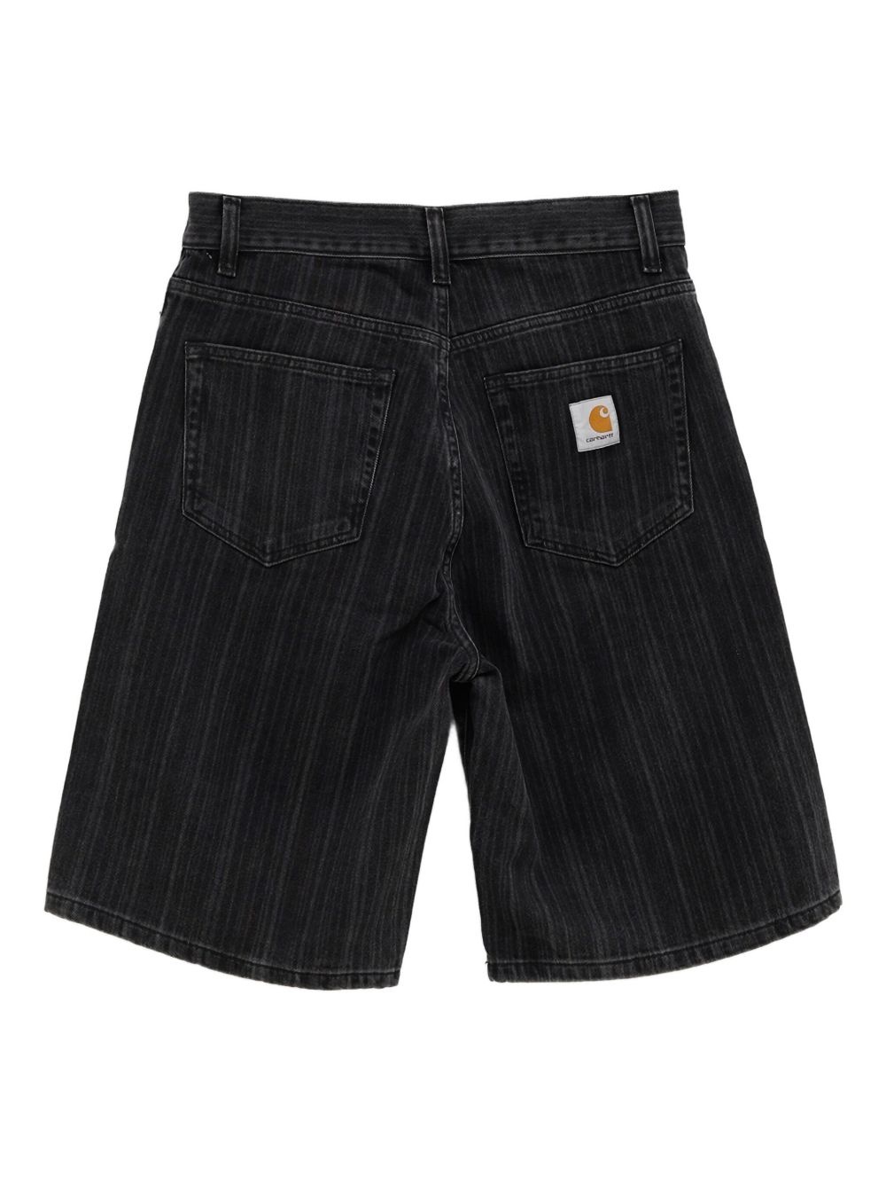 pinstripe denim shorts - 2