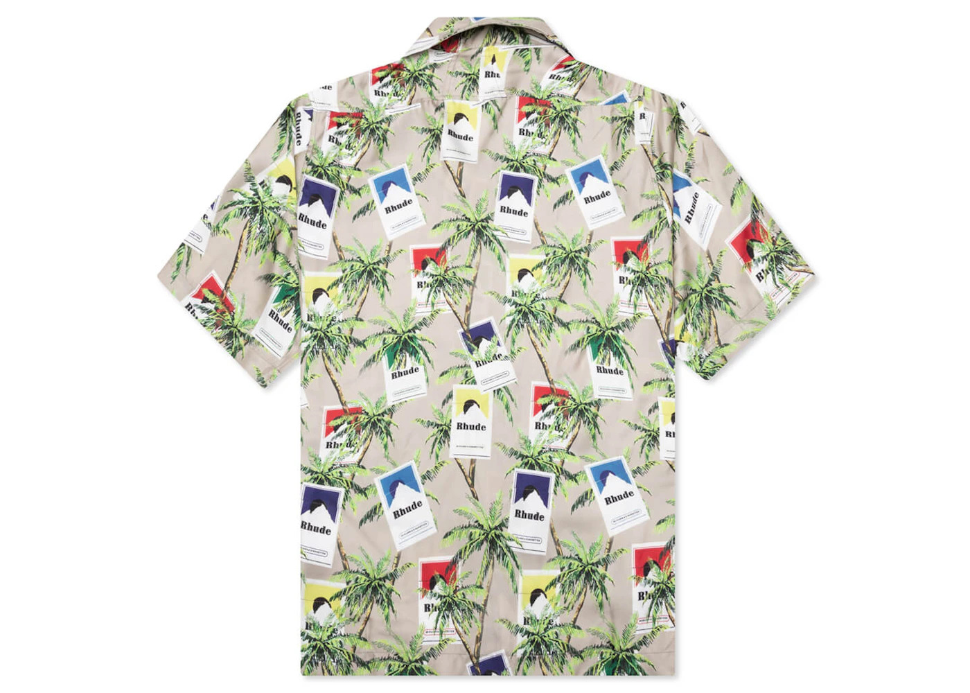 Rhude Cigarette Print Button Up Shirt Taupe/Multicolor - 2