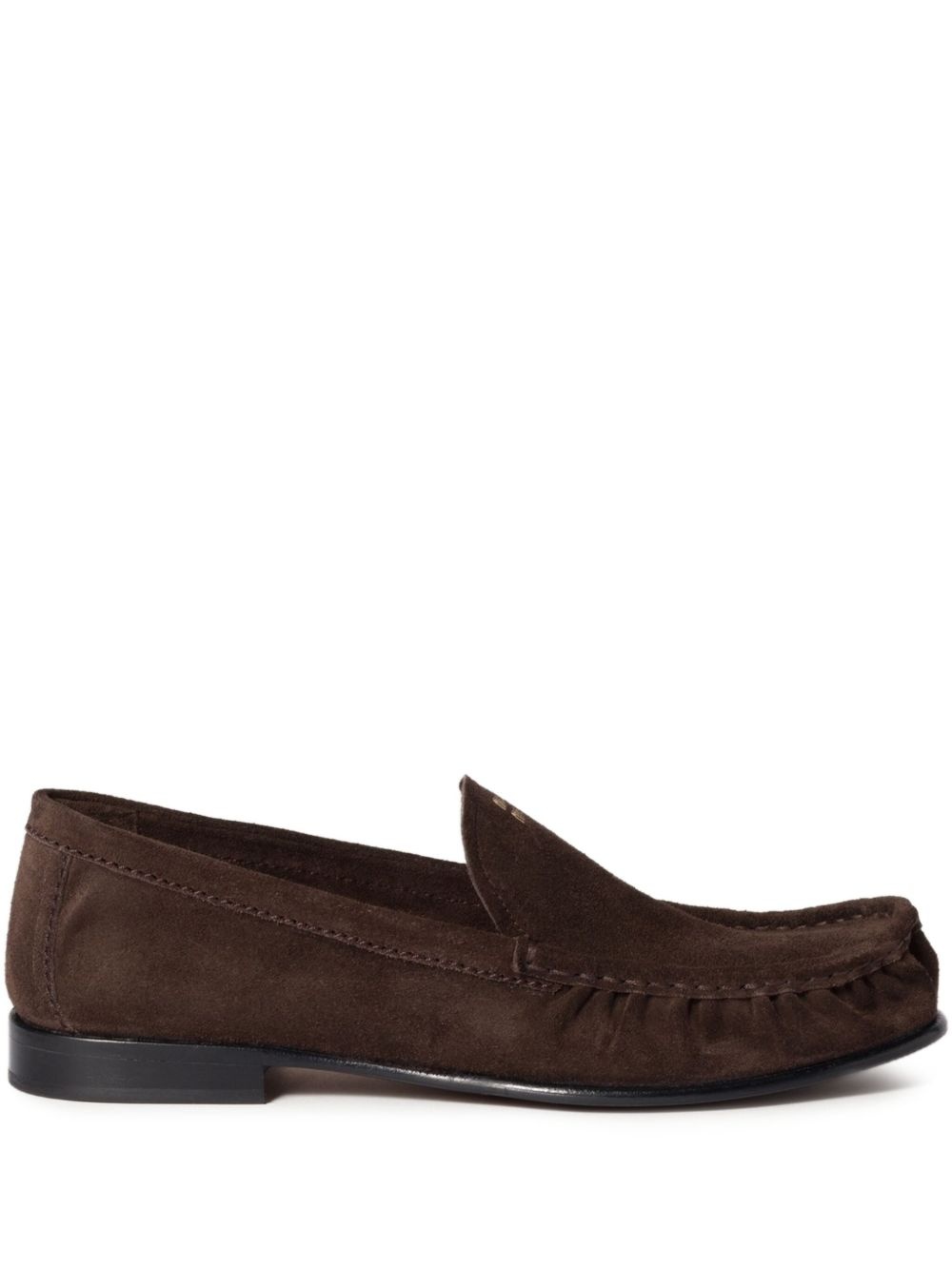 logo-print suede loafers - 1