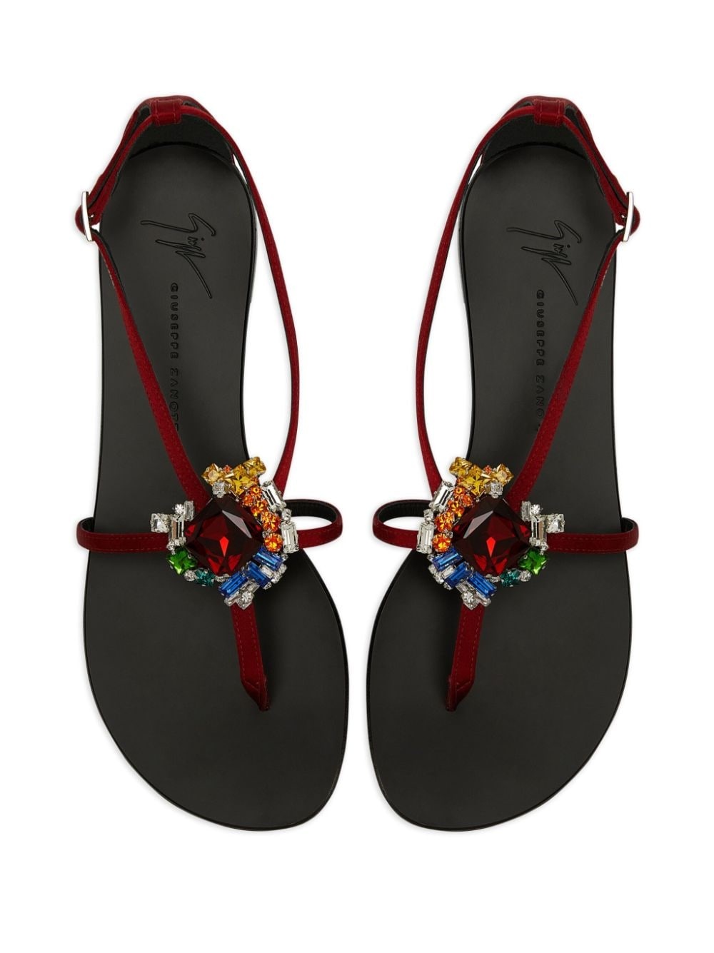 Tarassacum crystal-embellished flat sandals - 4