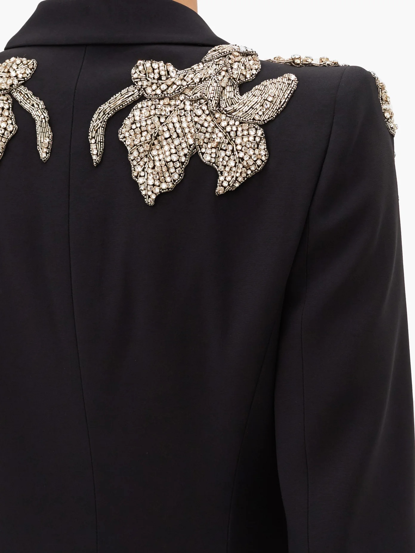 Crystal-embellished leaf-crepe jacket - 4