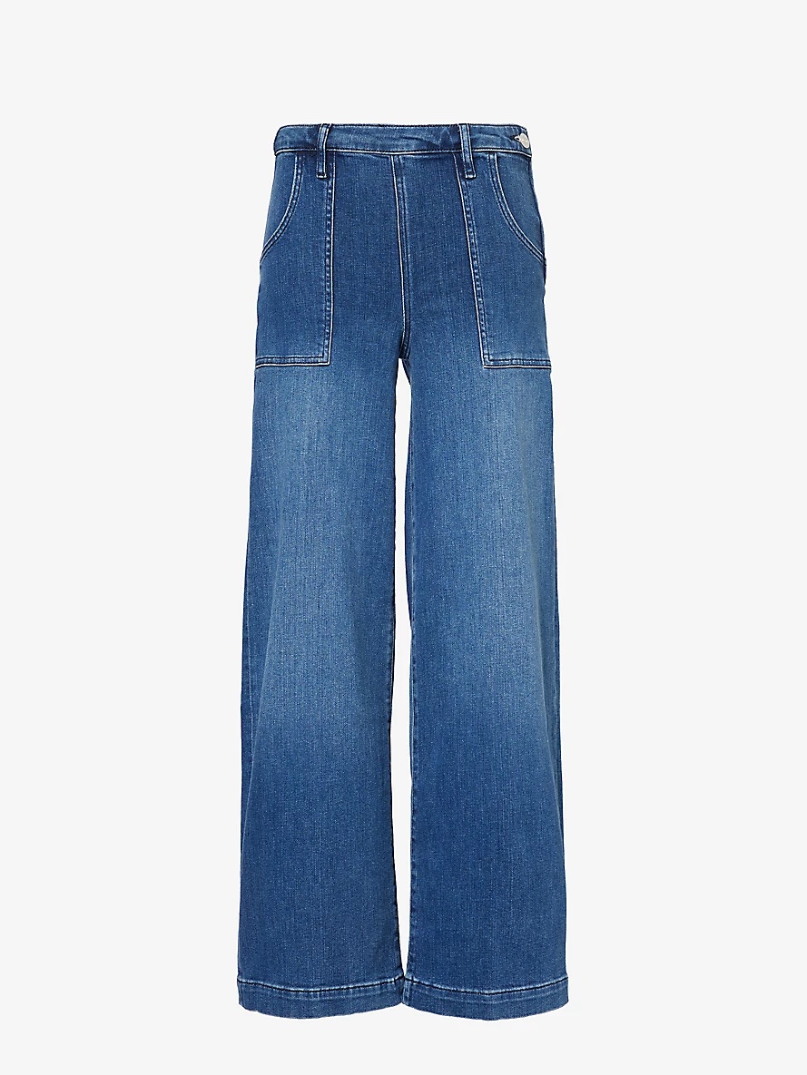 Francoise wide-leg stretch-denim jeans - 1