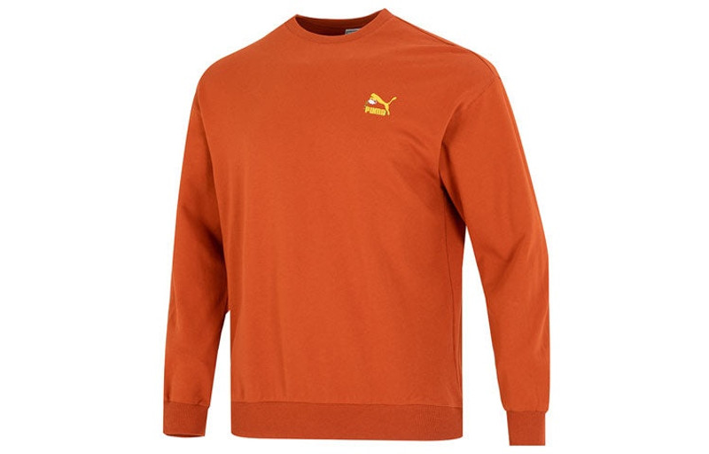 PUMA PUMA Logo Crew Neck Sweatshirt 'Orange' 538780-64 outlook