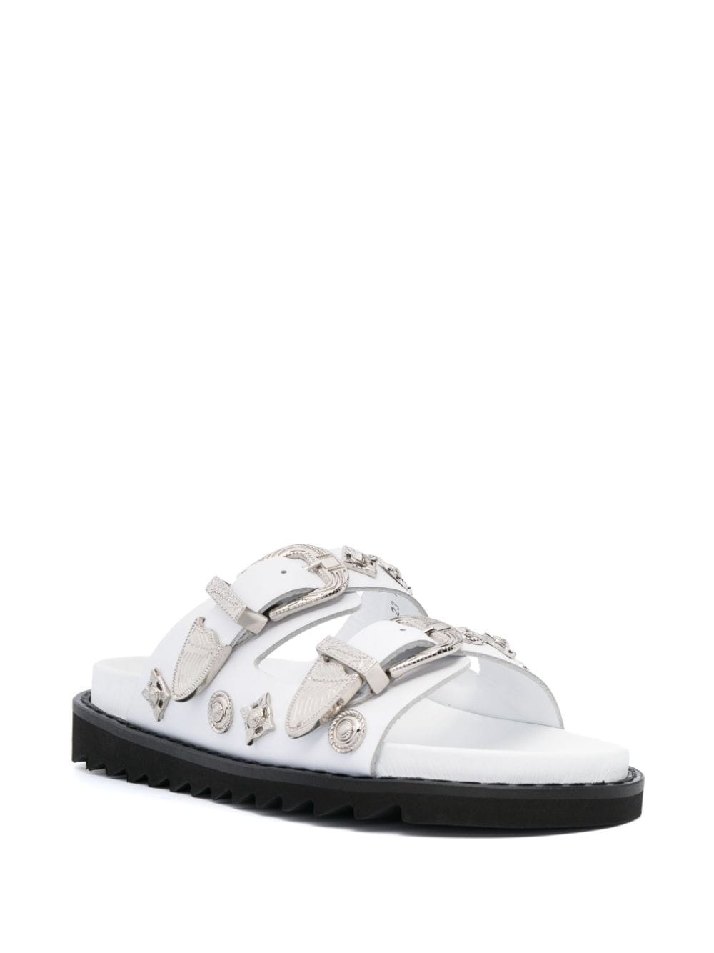 double-buckle slip-on sandals - 2