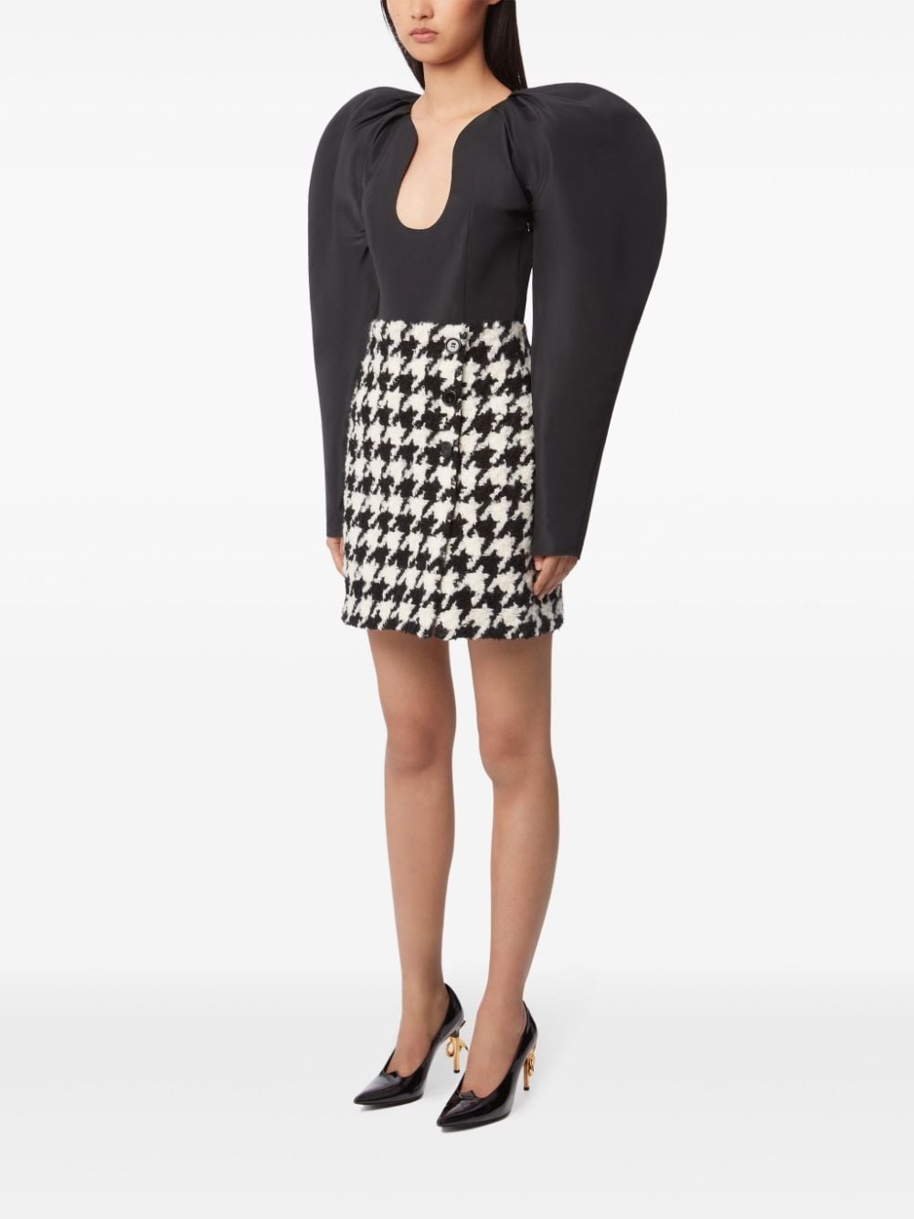 Houndstooth Mini Skirt - 3