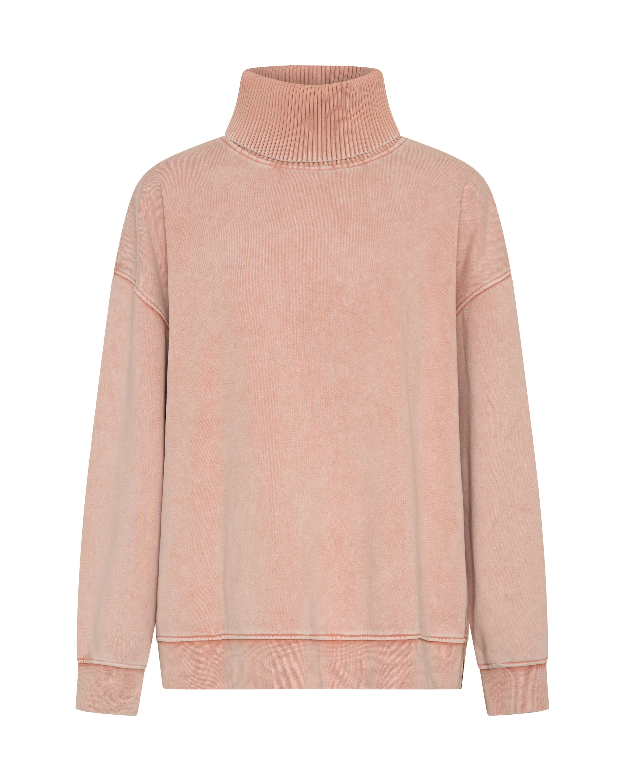 Fleece Roll Neck Sweater - Blush Pink - 1