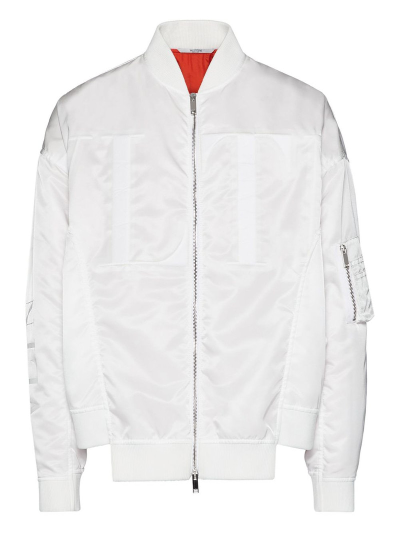 panelled zip-front bomber jacket 1