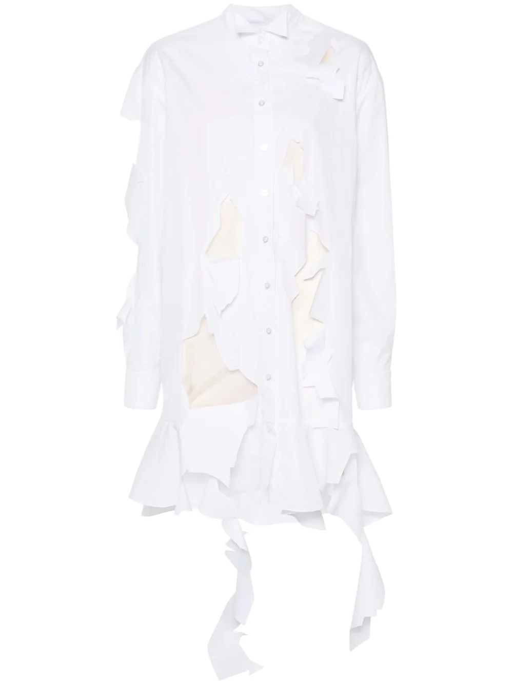 cut out-detail shirt dress - 1