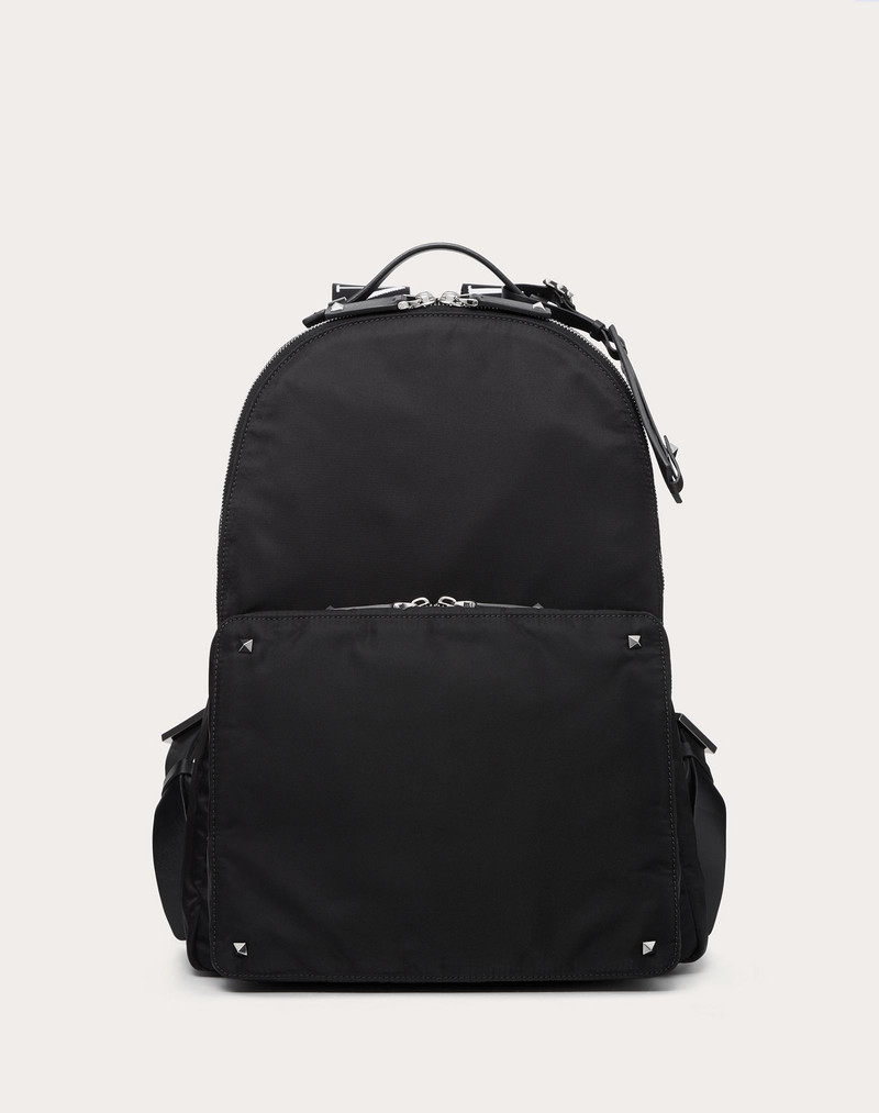 NYLON BACKPACK WITH VLTN RIBBON STRAPS 1
