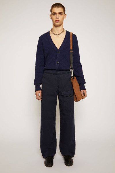 Acne Studios Straight-leg cotton trousers navy outlook