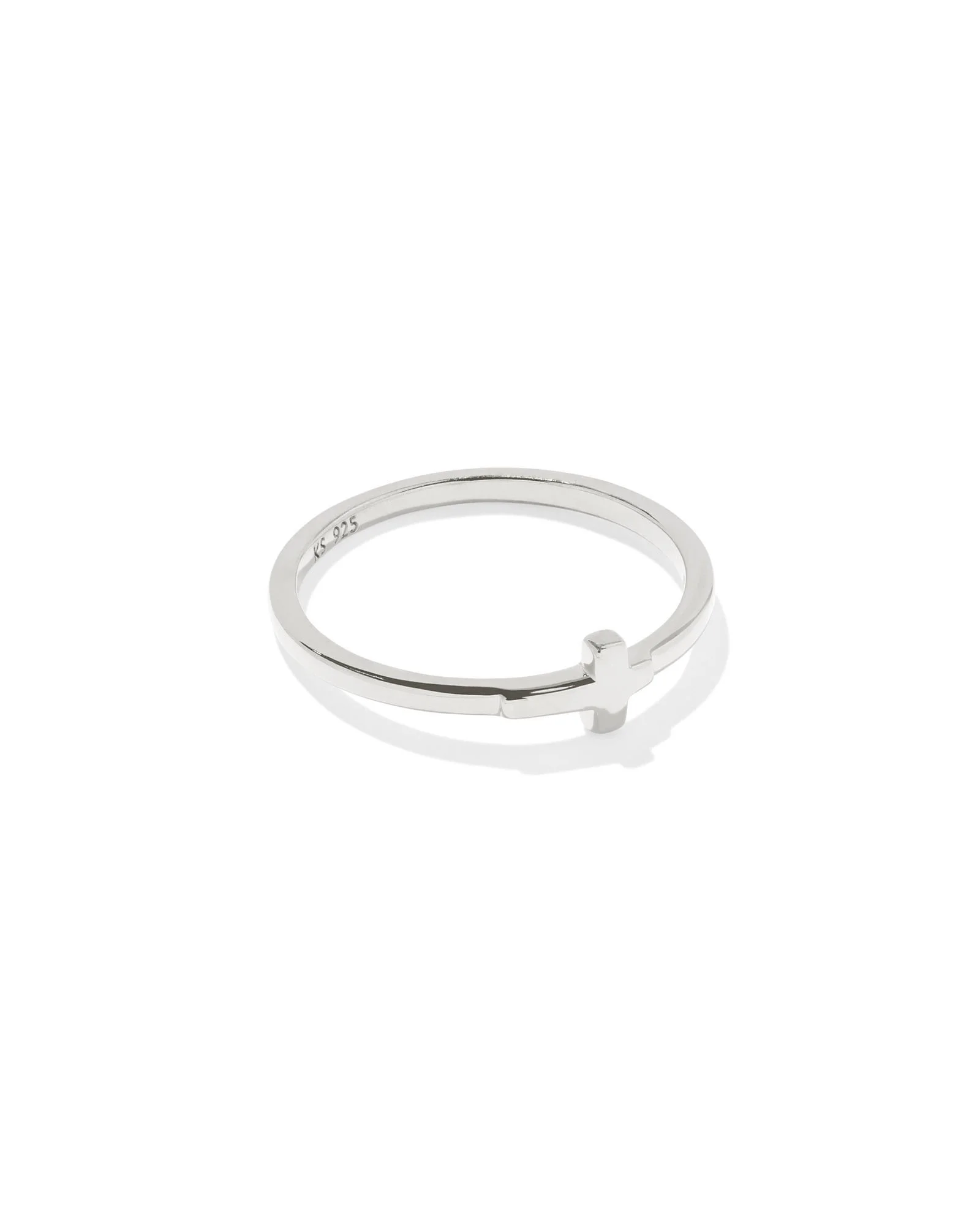 Cross Inline Band Ring in Sterling Silver - 1