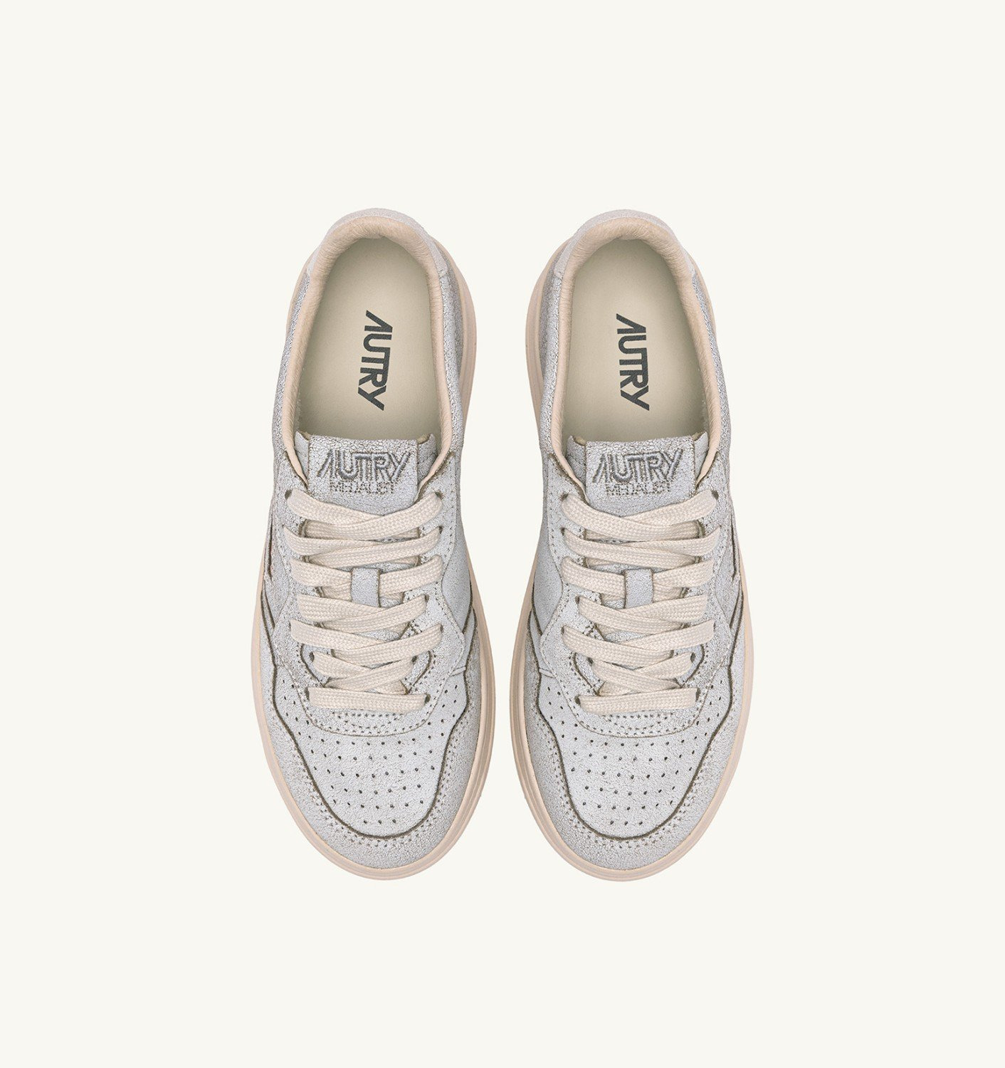 MEDALIST LOW SNEAKERS IN WHITE AND PINK TINT SCRAPED EFFECT SUEDE - 5