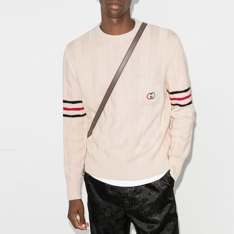 Gucci Double G Cotton Knit Sweater Male White 626068-XKBGM-9071 - 2